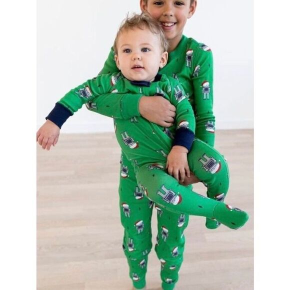 Hanna Andersson Baby 9-12 Mos (70) Santa Robot Sleeper BUY 2 GET 1 FREE - Picture 1 of 4
